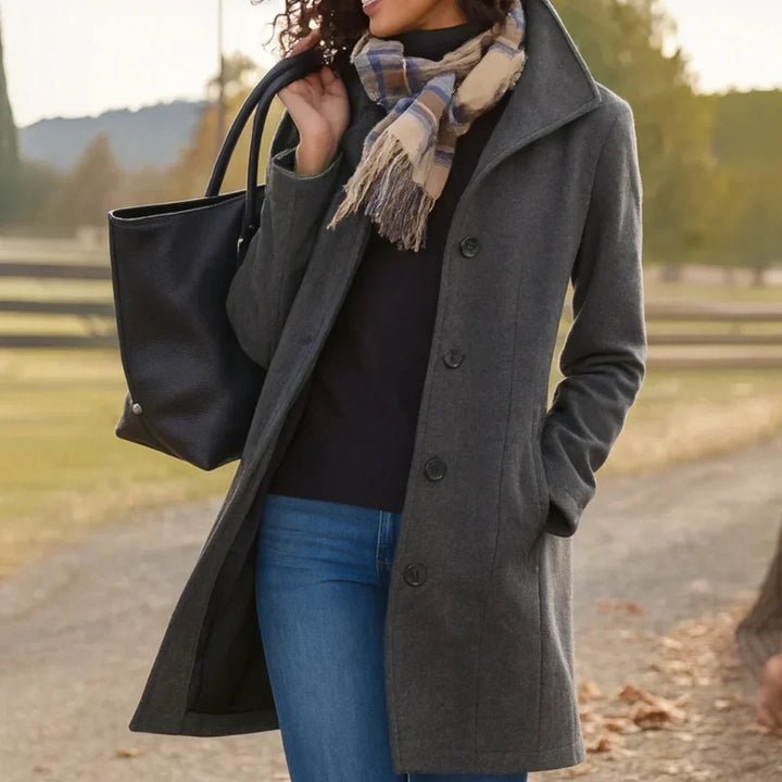 Ottoline notch lapel longline coat – image 3