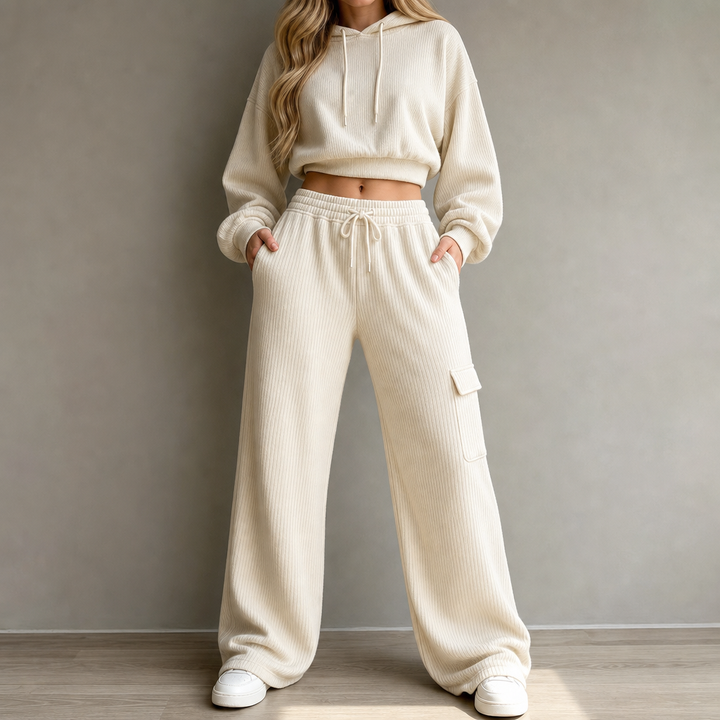 Charlotte high waisted drawstring wide leg trousers