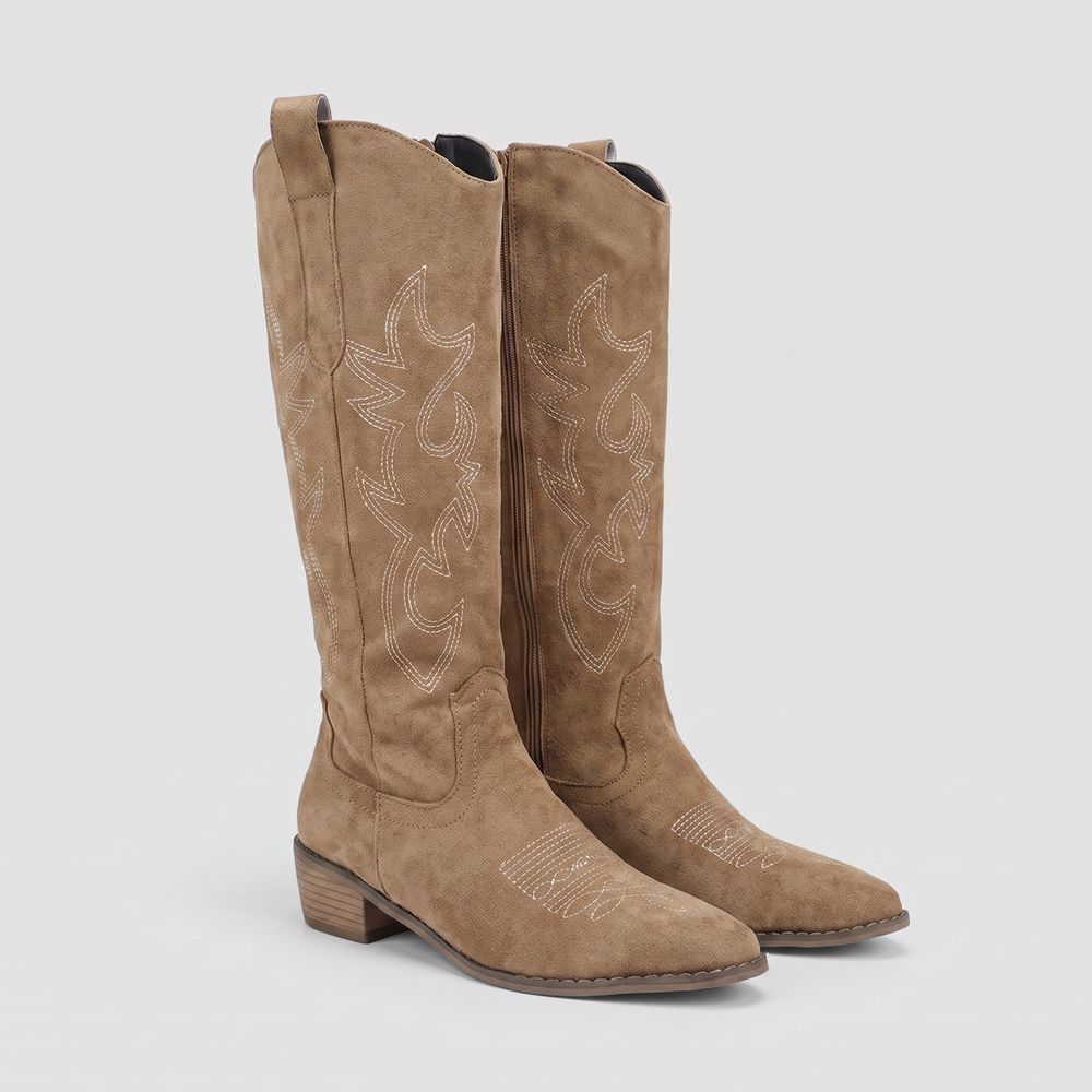 Clara Western Boots in khaki