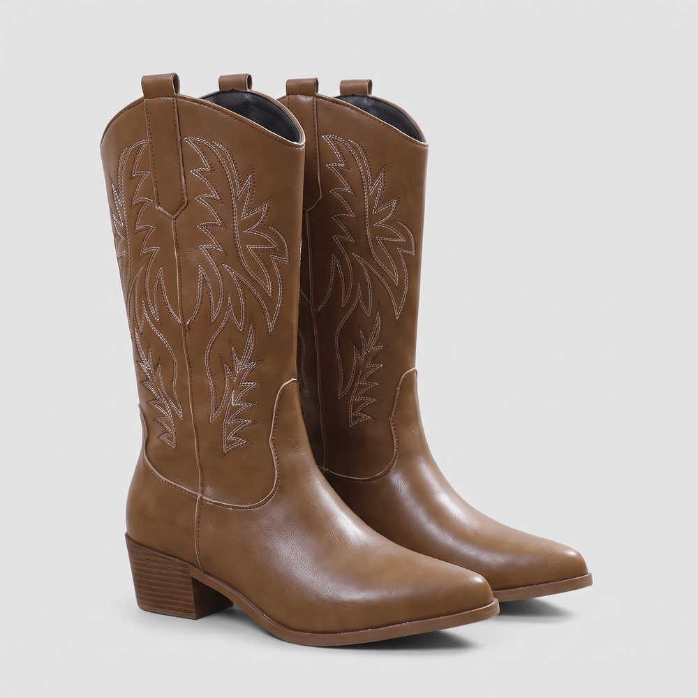 Claire Western Ankle Boots in brown