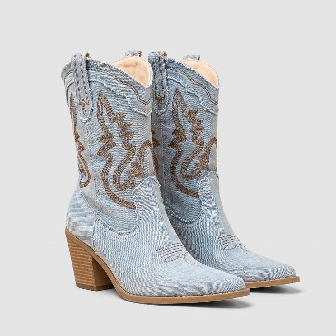 Selena Ankle Boots in sky blue