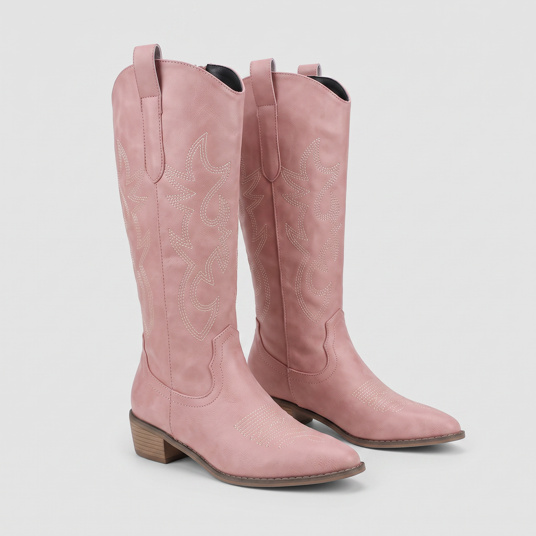 Clara Western Boots in pink