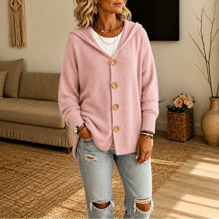 Nancy hooded waffle knit cardigan – image 8