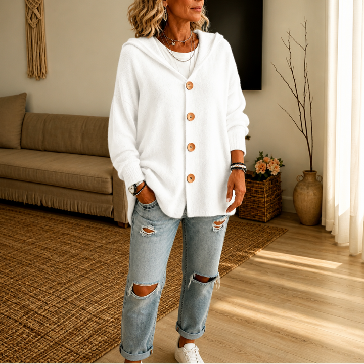 Nancy hooded waffle knit cardigan – image 9