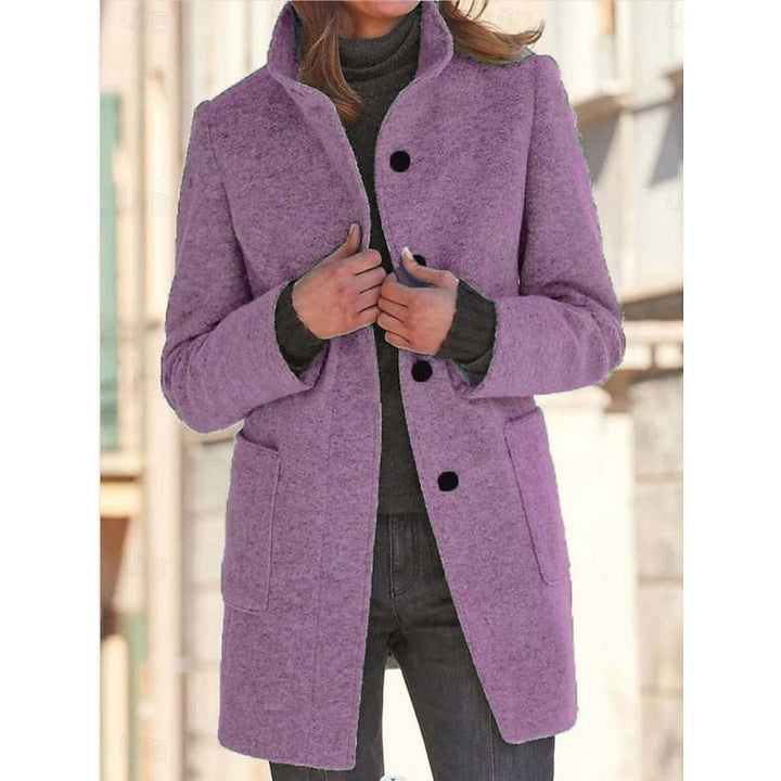 Greer stand collar long coat – image 2