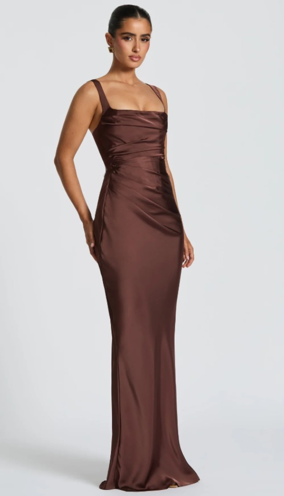 Caitlin square neck satin maxi dress – image 3
