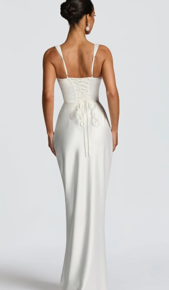 Caitlin square neck satin maxi dress – image 6