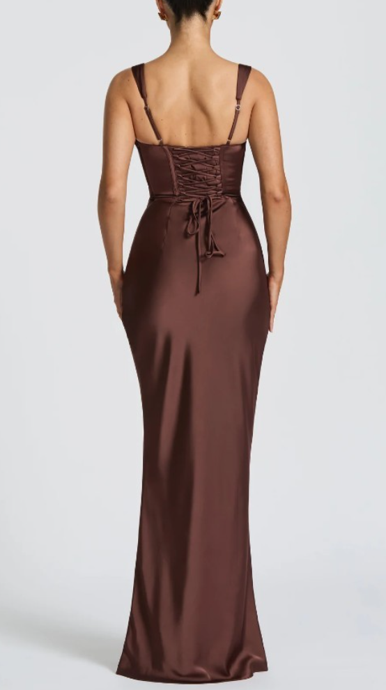 Caitlin square neck satin maxi dress – image 7