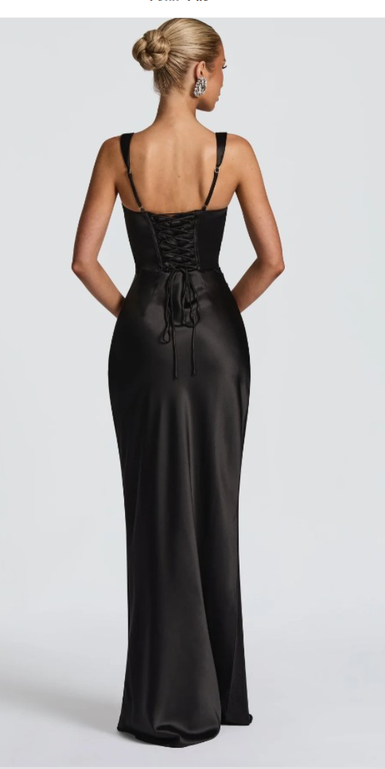Caitlin square neck satin maxi dress – image 8