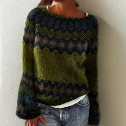 Bryony oversized fair isle crew neck jumper – image 4