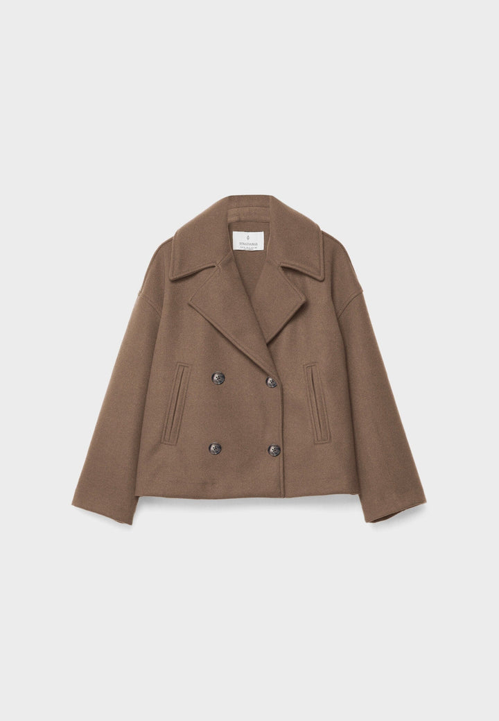 Romilly cropped double breasted pea coat – image 9