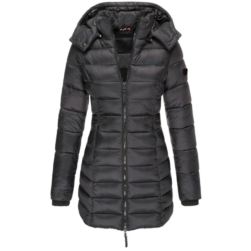 Caitriona long hooded winter coat