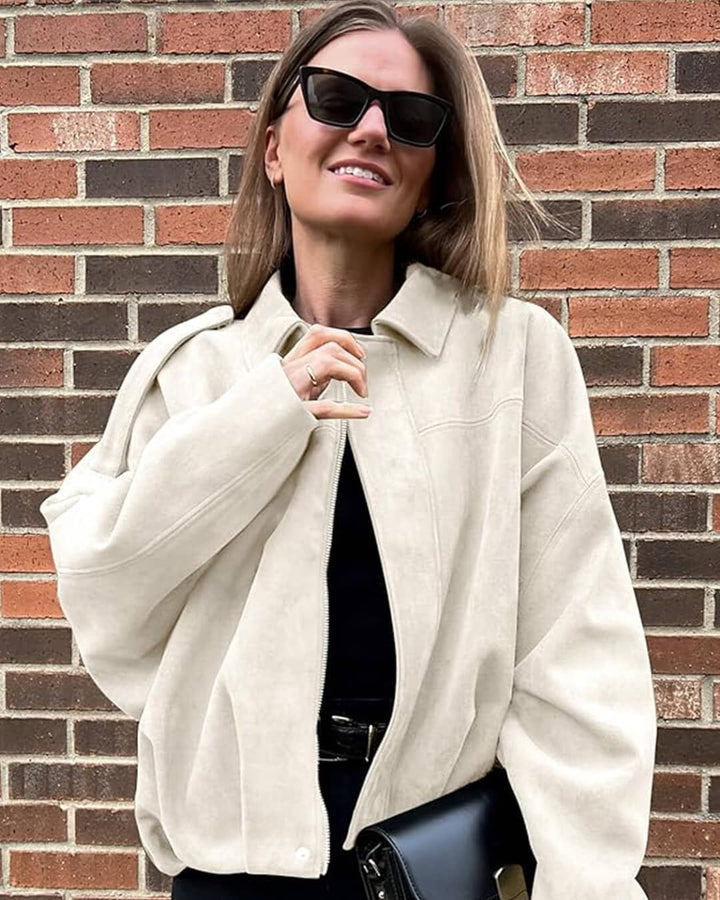 Ariadne faux suede collared bomber jacket – image 19