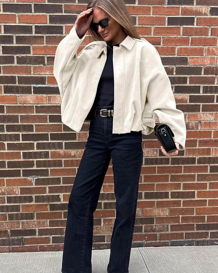 Ariadne faux suede collared bomber jacket – image 18