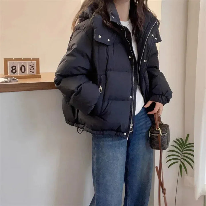 Nala high neck hooded quilted puffer coat
