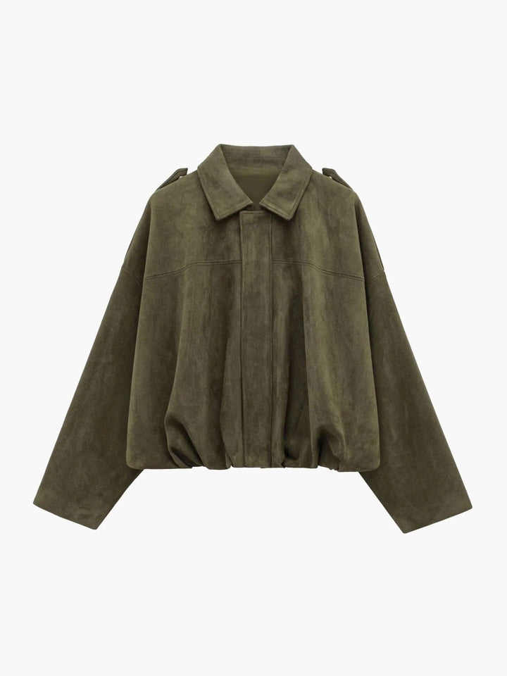 Ariadne faux suede collared bomber jacket – image 2