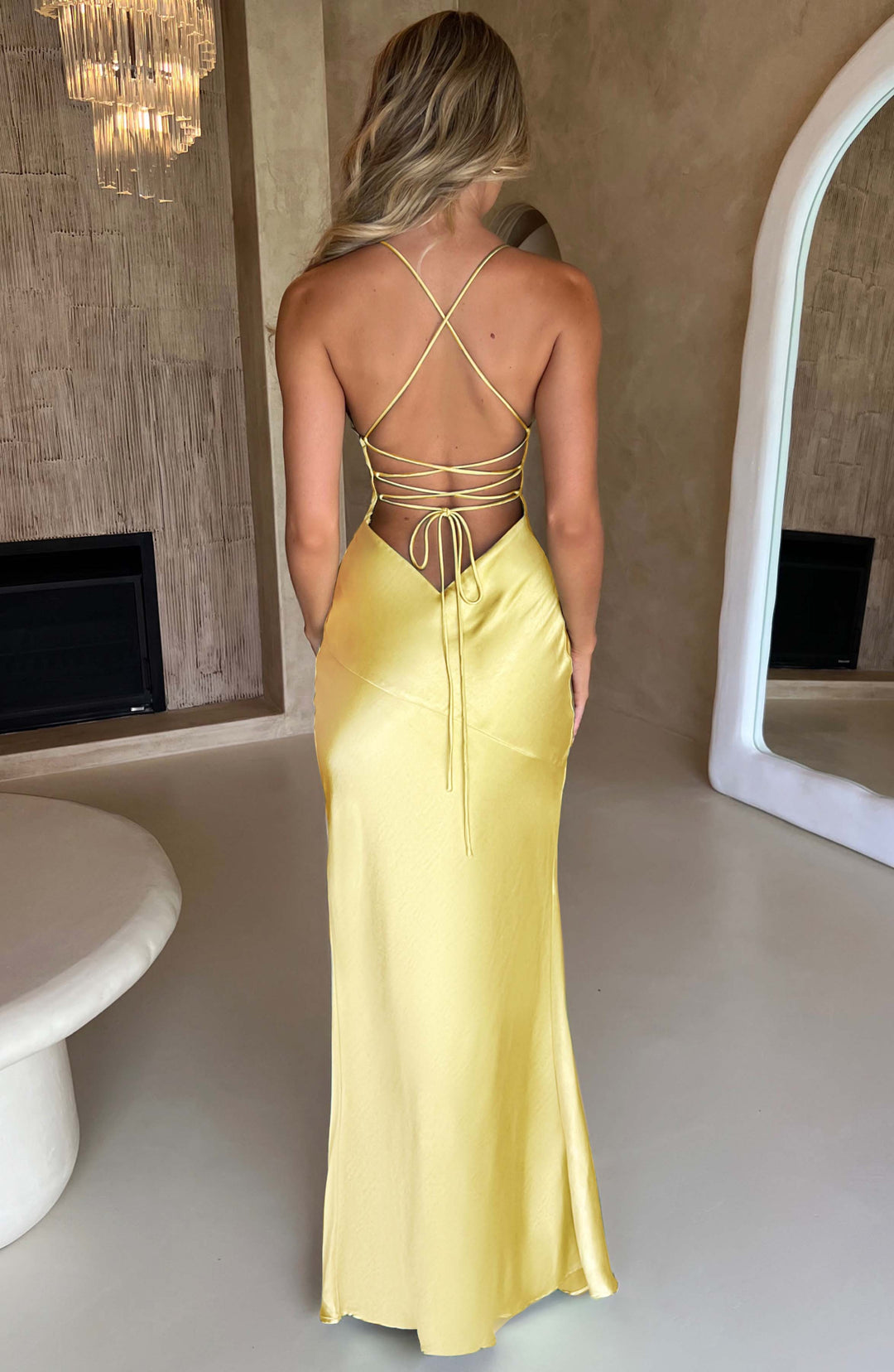 Olivette bias cut satin maxi dress – image 11