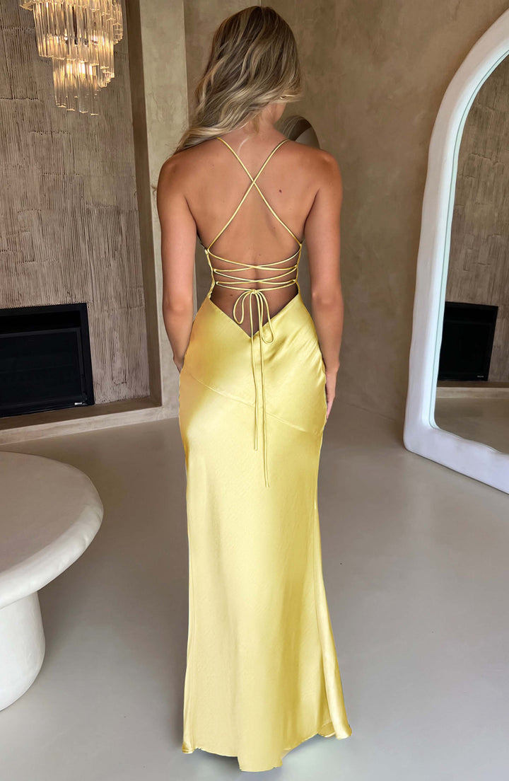 Olivette bias cut satin maxi dress – image 11