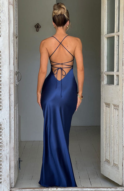 Olivette bias cut satin maxi dress – image 18