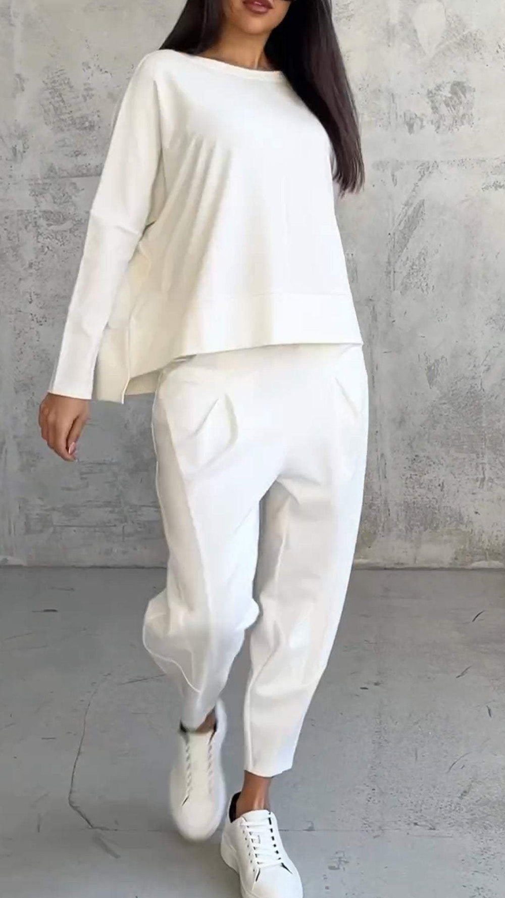 Mirella crew neck top and trouser lounge set – image 2