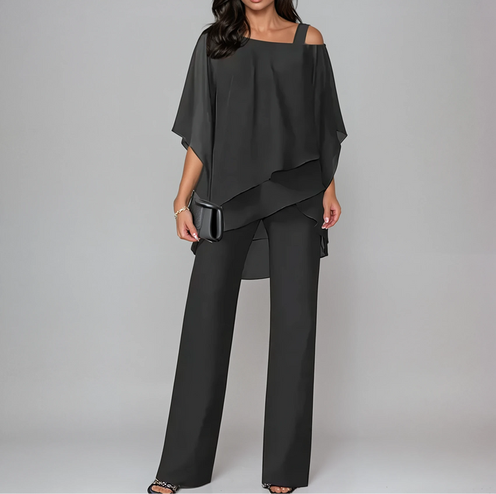 Louisa layered top and wide leg trouser set – image 3