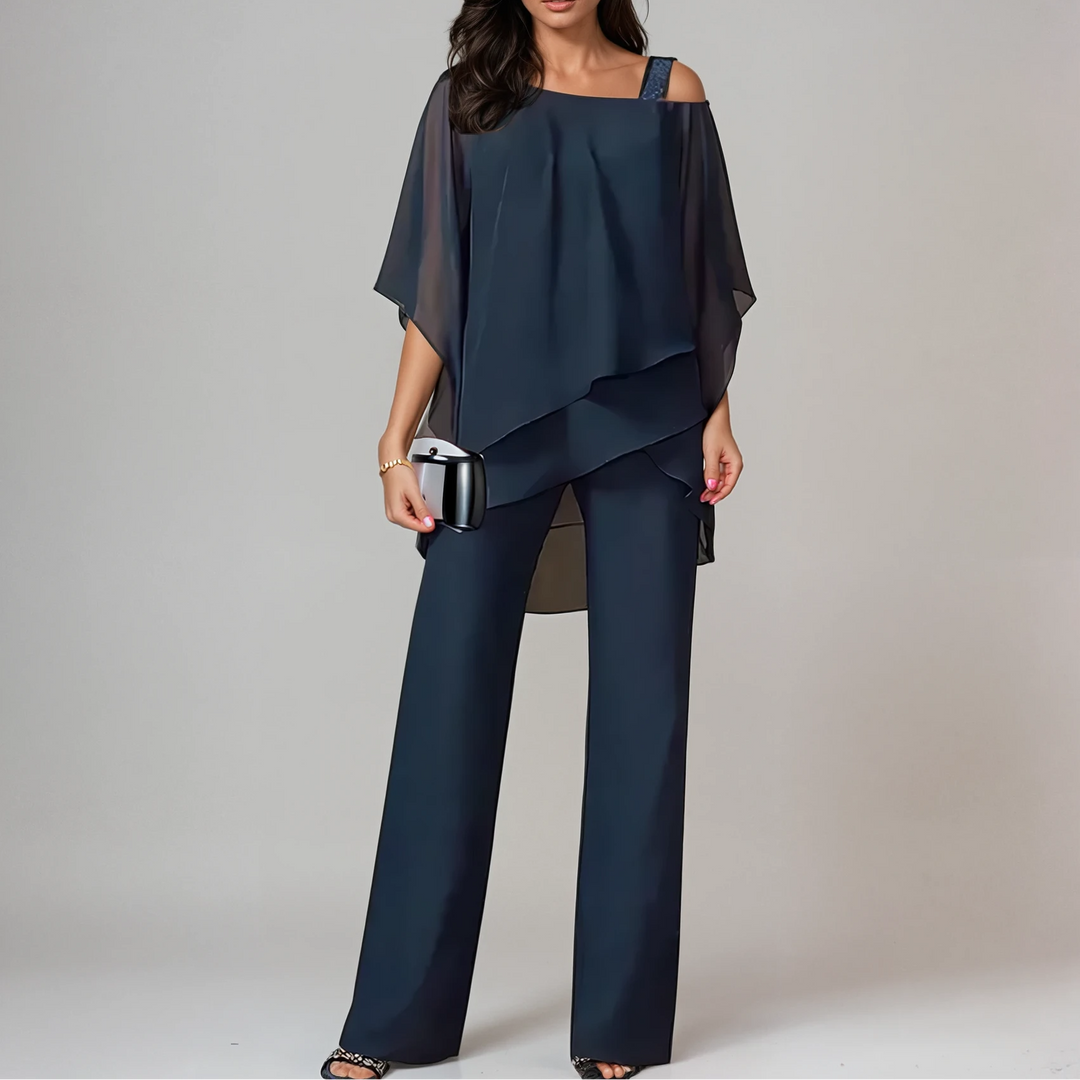 Louisa layered top and wide leg trouser set – image 5