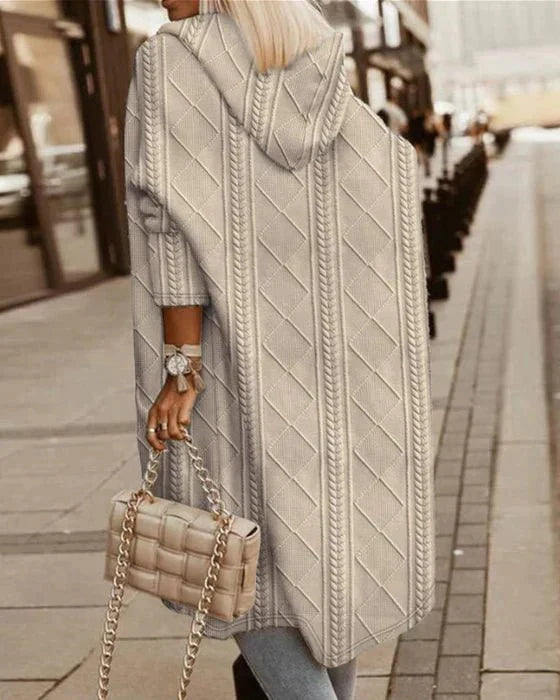 Bianca long hooded knit cardigan