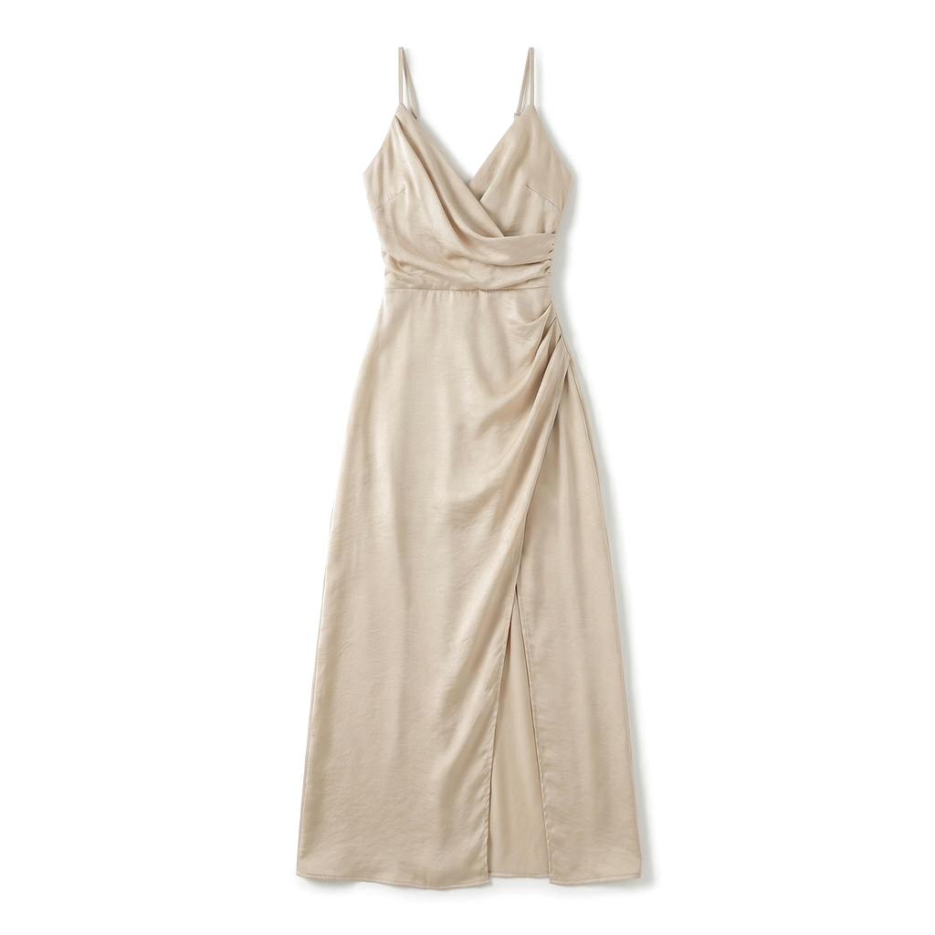 Madeleine draped v neck slit maxi dress – image 8
