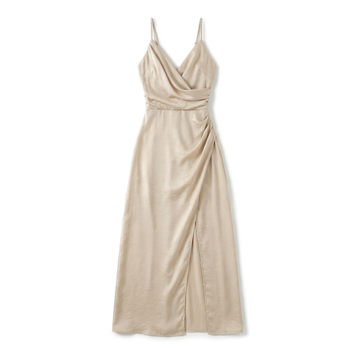 Madeleine draped v neck slit maxi dress – image 8