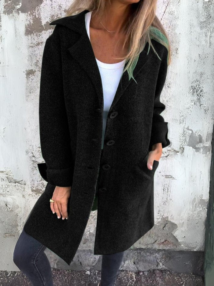 Rosalyn lapel collar button front coat – image 9