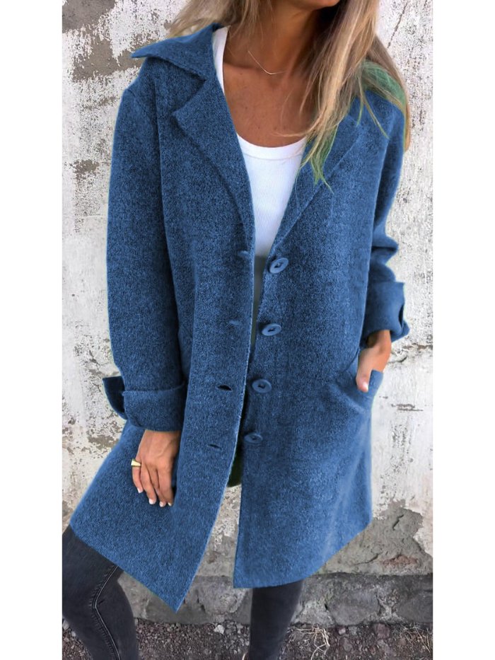 Rosalyn lapel collar button front coat – image 8