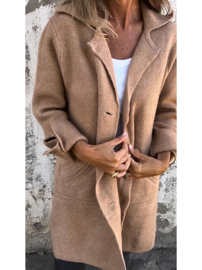 Rosalyn lapel collar button front coat – image 5