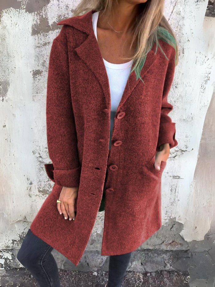 Rosalyn lapel collar button front coat – image 6