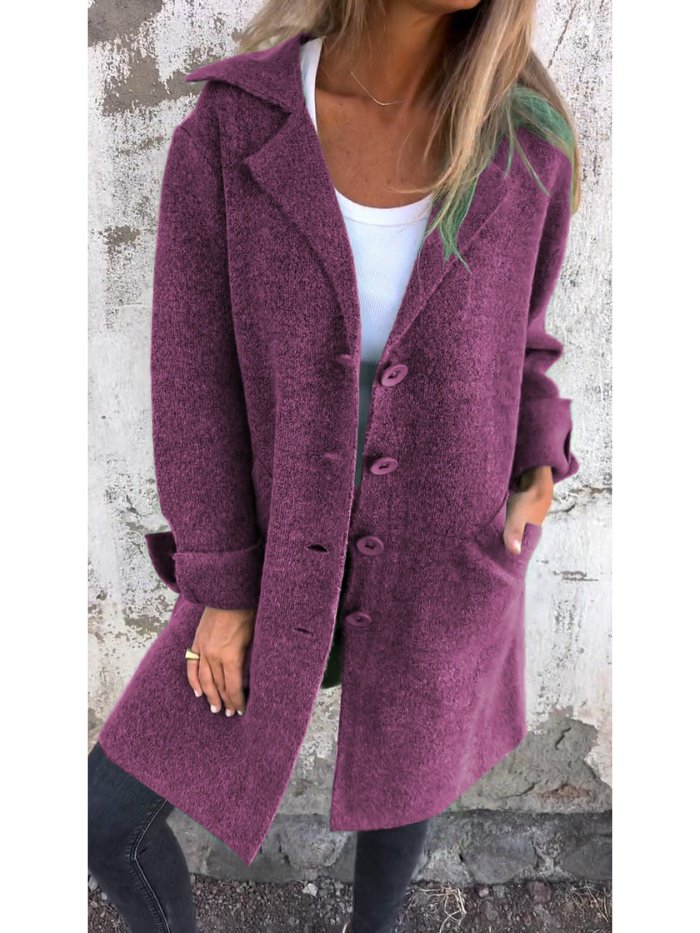 Rosalyn lapel collar button front coat – image 4