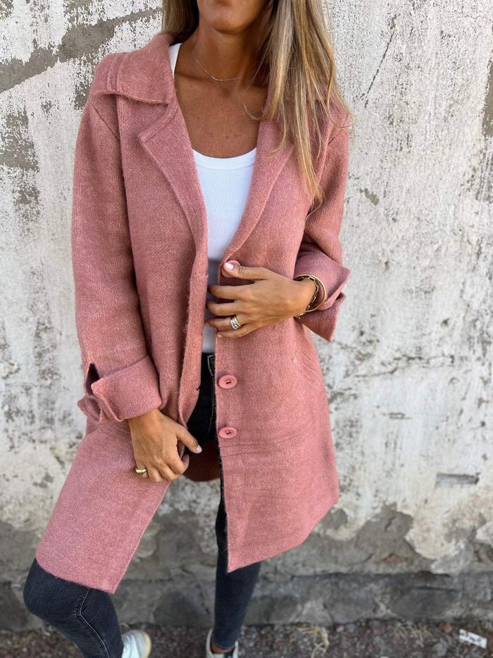 Rosalyn lapel collar button front coat – image 2