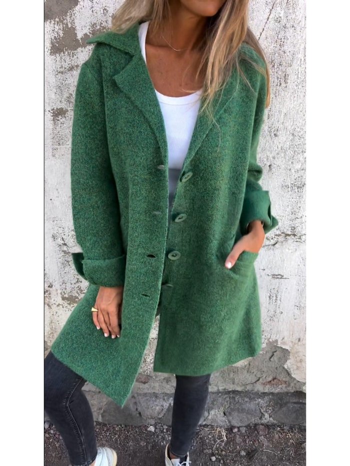 Rosalyn lapel collar button front coat – image 7