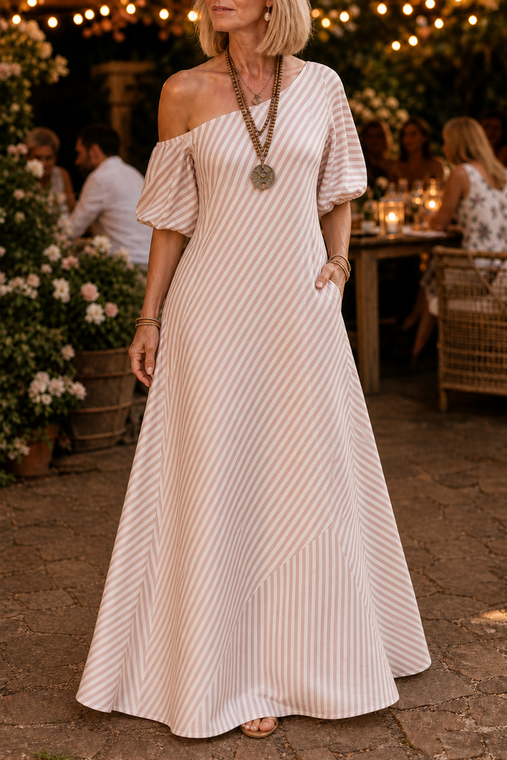 Ursula striped one shoulder maxi dress – image 3