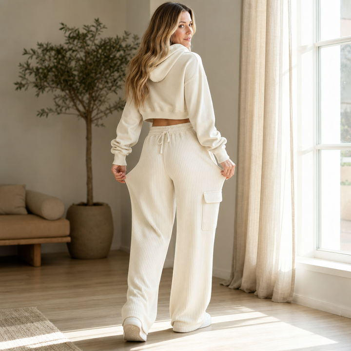 Charlotte high waisted drawstring wide leg trousers – image 6
