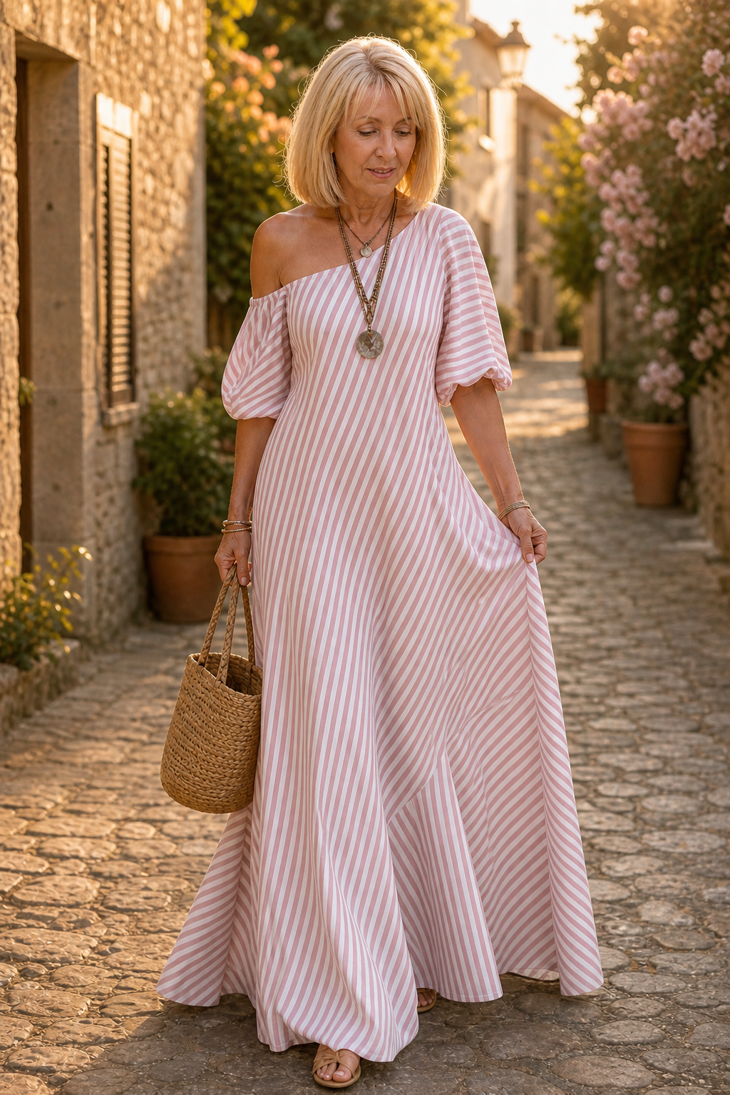 Ursula striped one shoulder maxi dress – image 4