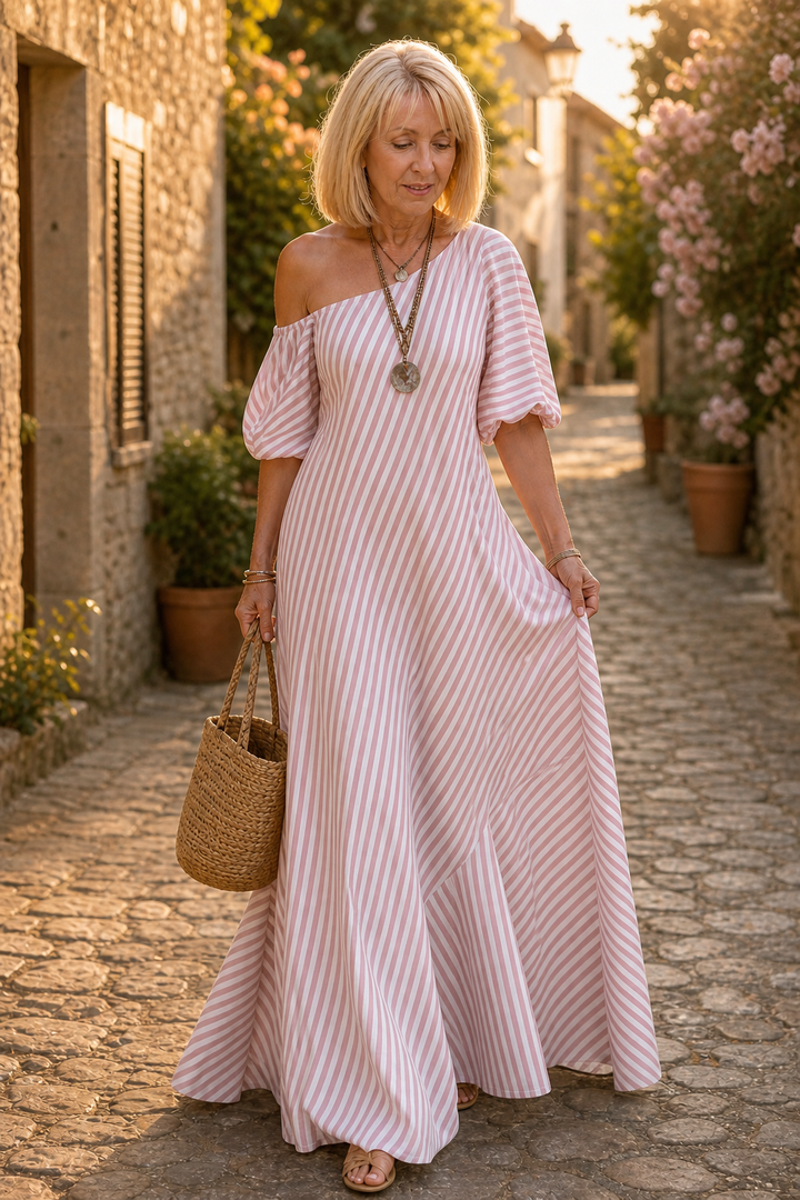 Ursula striped one shoulder maxi dress – image 4