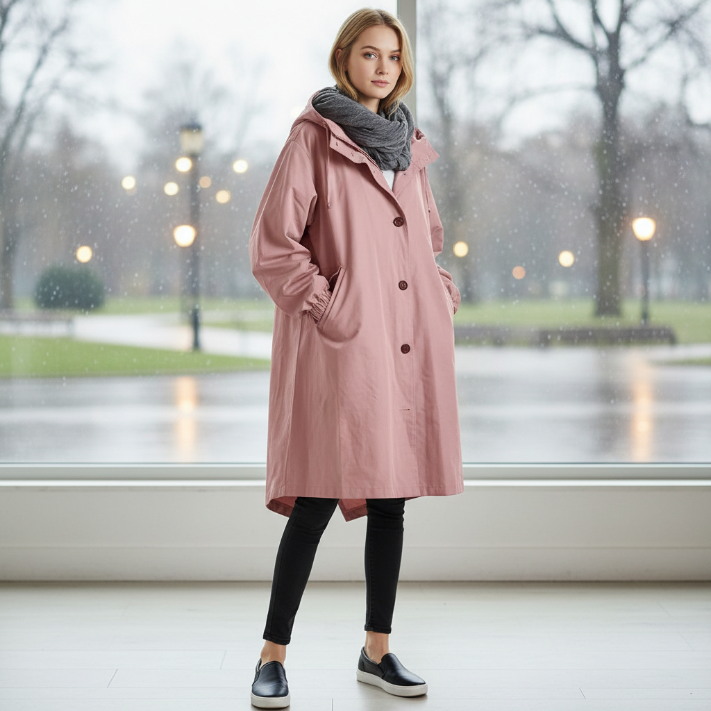 Mercia oversized lightweight hooded raincoat – image 10