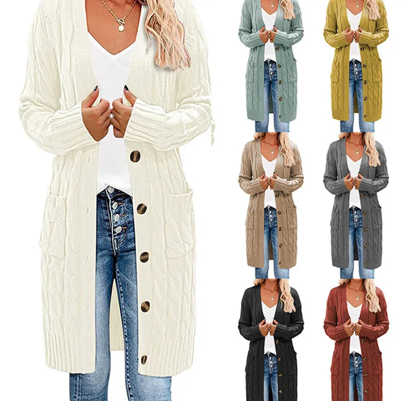 Flora long cable knit cardigan – image 10