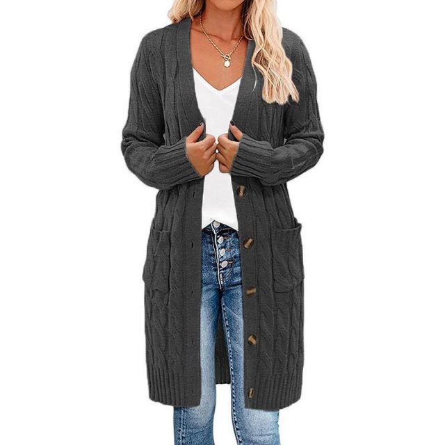 Flora long cable knit cardigan – image 4