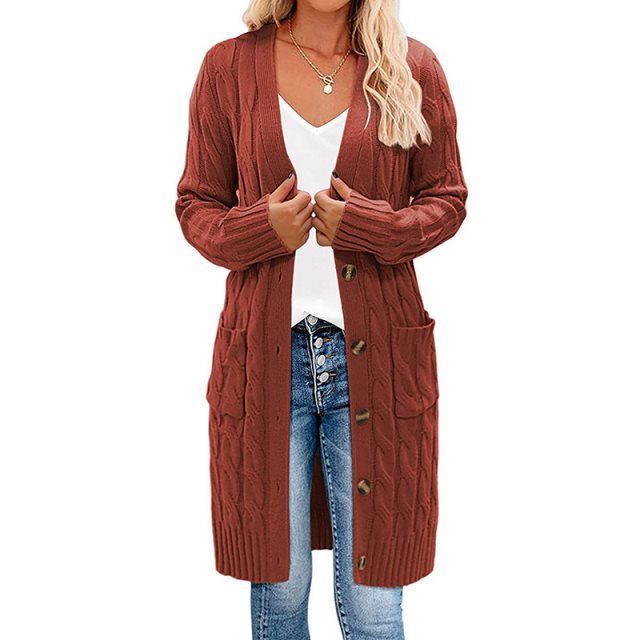 Flora long cable knit cardigan – image 6