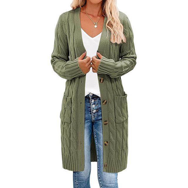 Flora long cable knit cardigan – image 7