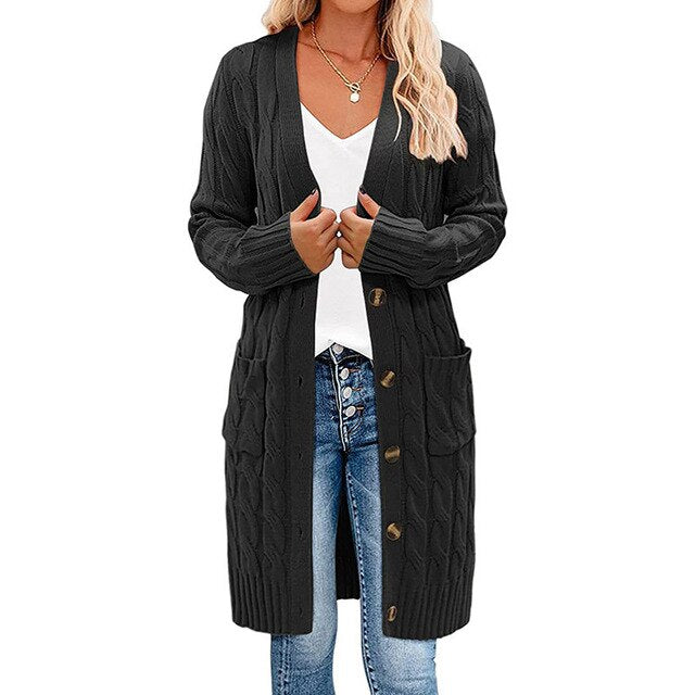 Flora long cable knit cardigan – image 9
