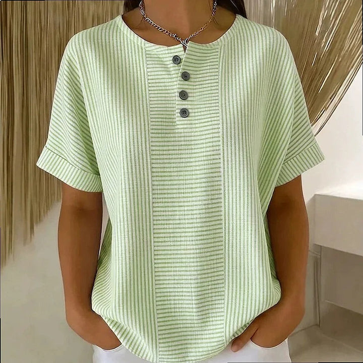 Clarissa striped button front blouse – image 3