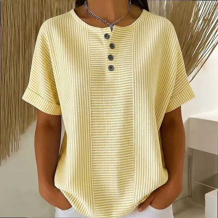 Clarissa striped button front blouse – image 4