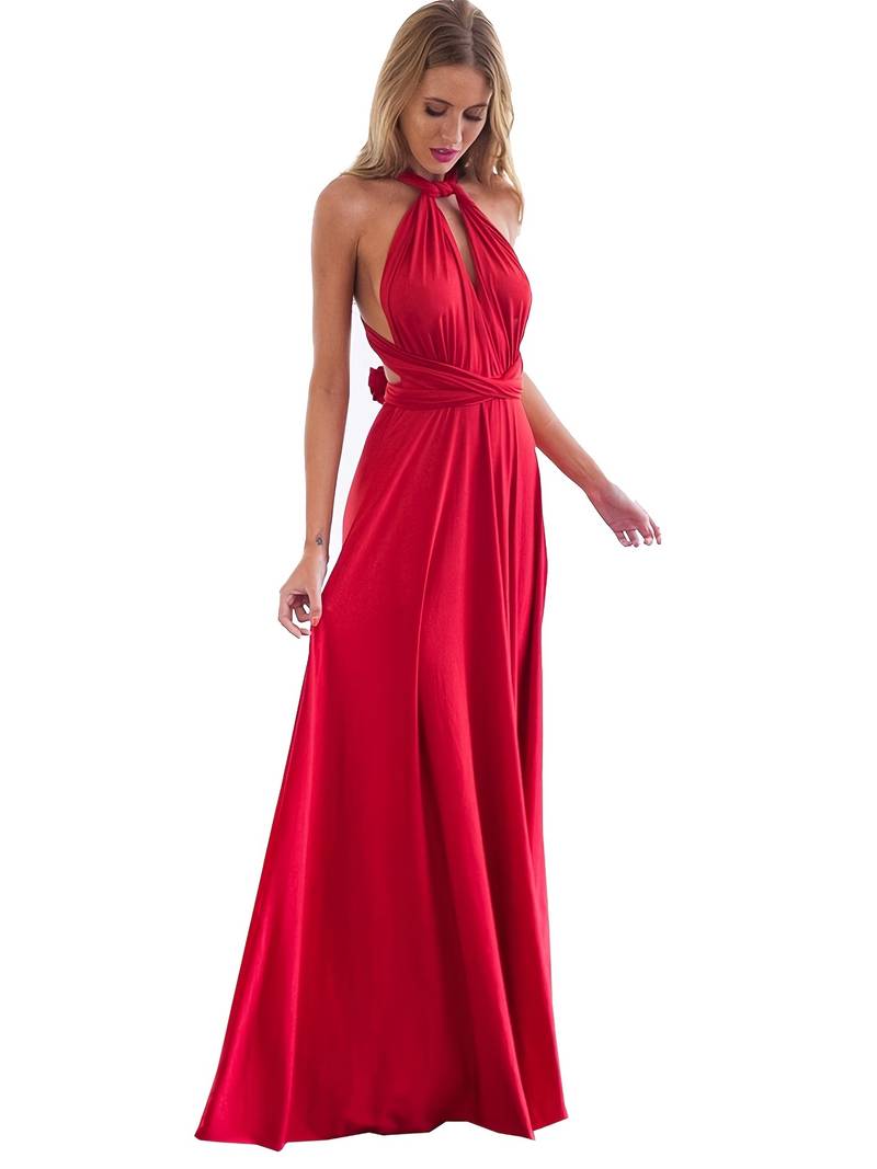 Emma backless halter neck maxi dress