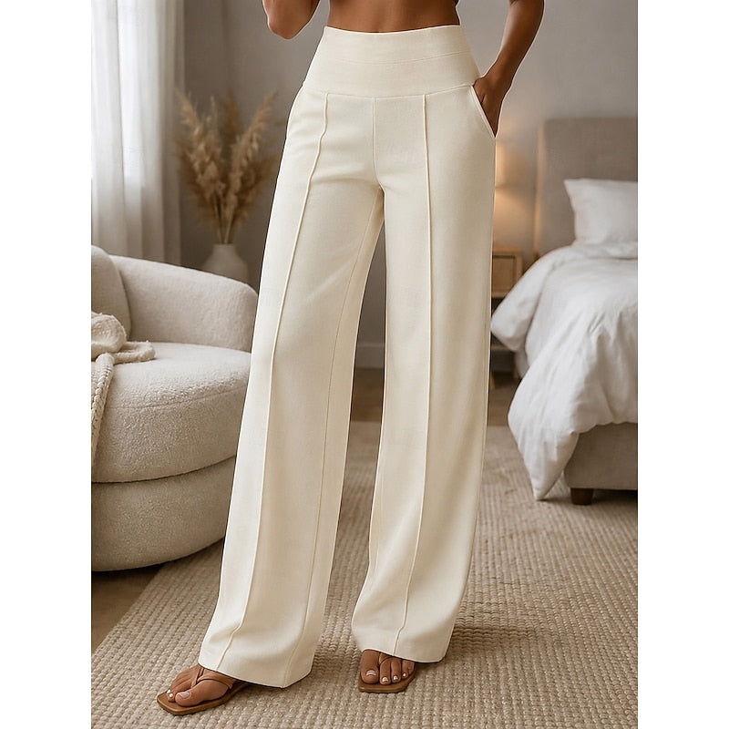 Amabel flowing high waisted wide leg trousers – image 2